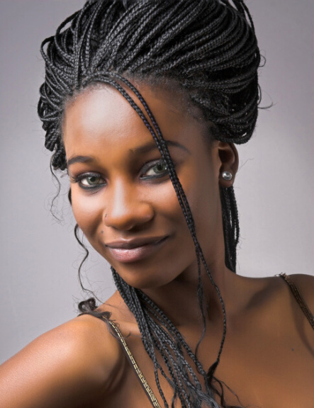 beautiful african woman with braided hair