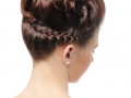 Rear view of modern wedding hairstyle