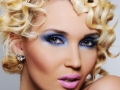 woman with bright glamour make-up