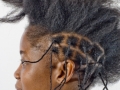 jeune femme aux cheveux crepus en cours de coiffure